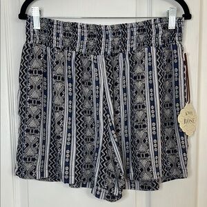 Knox Rose High Waist Blue and White Shorts